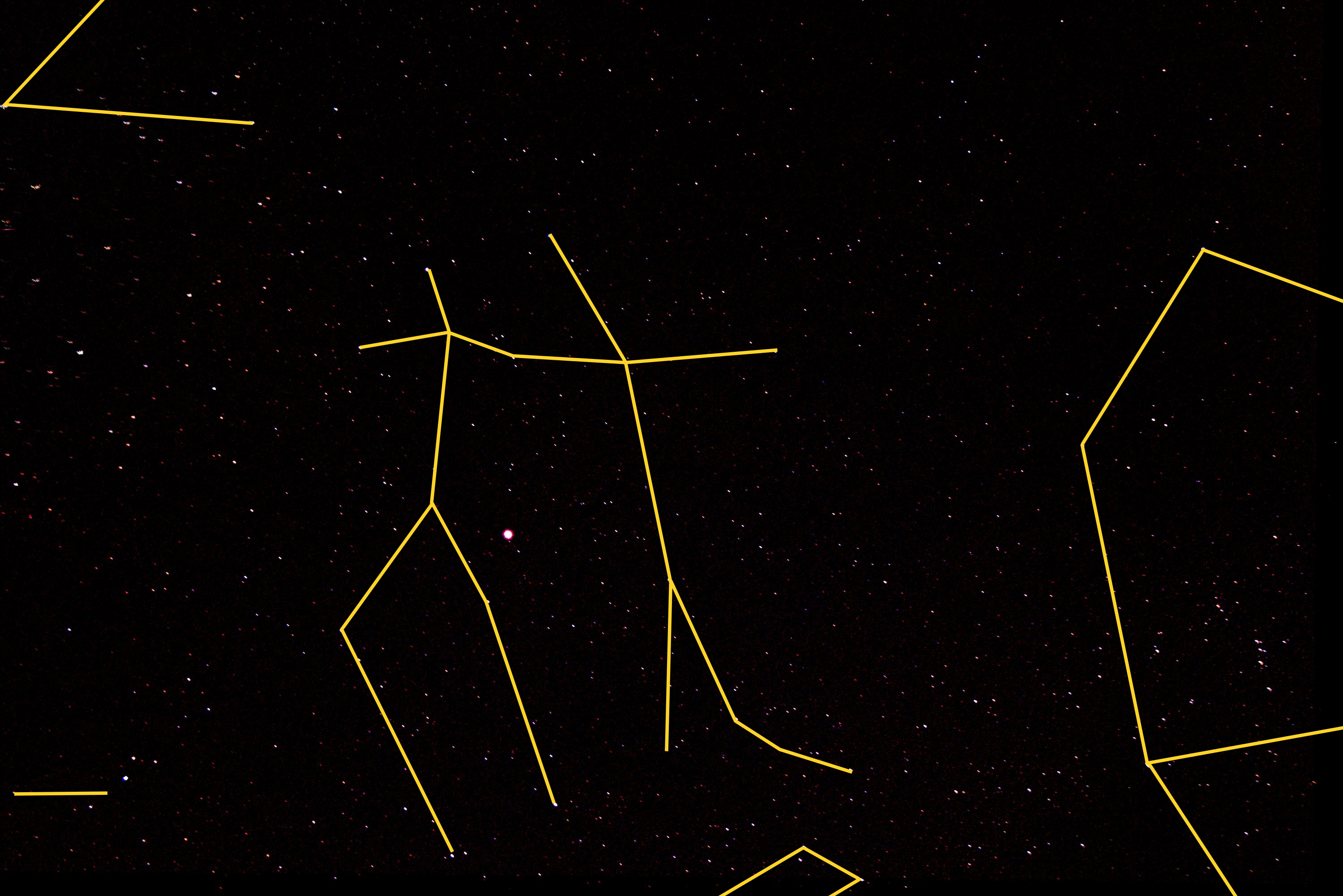 Processed frame annotated with reconstructed constellation lines