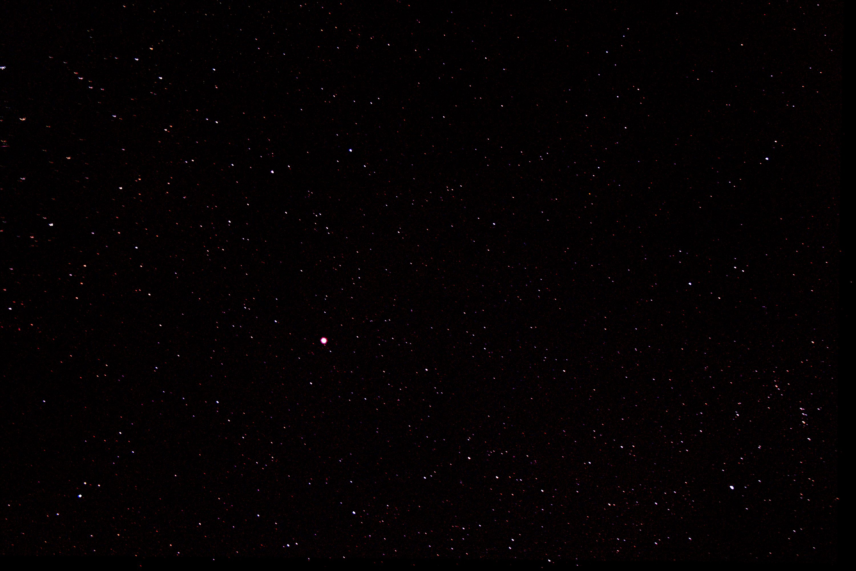 Processed frame showing Jupiter and surrounding stars